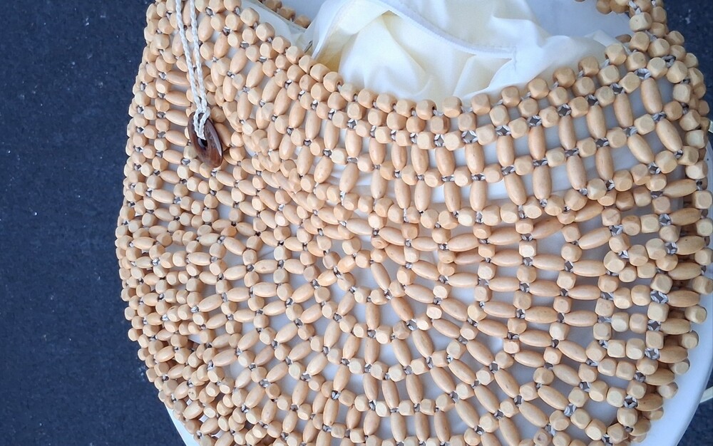 The Sak Tan Beaded Shoulder Bag